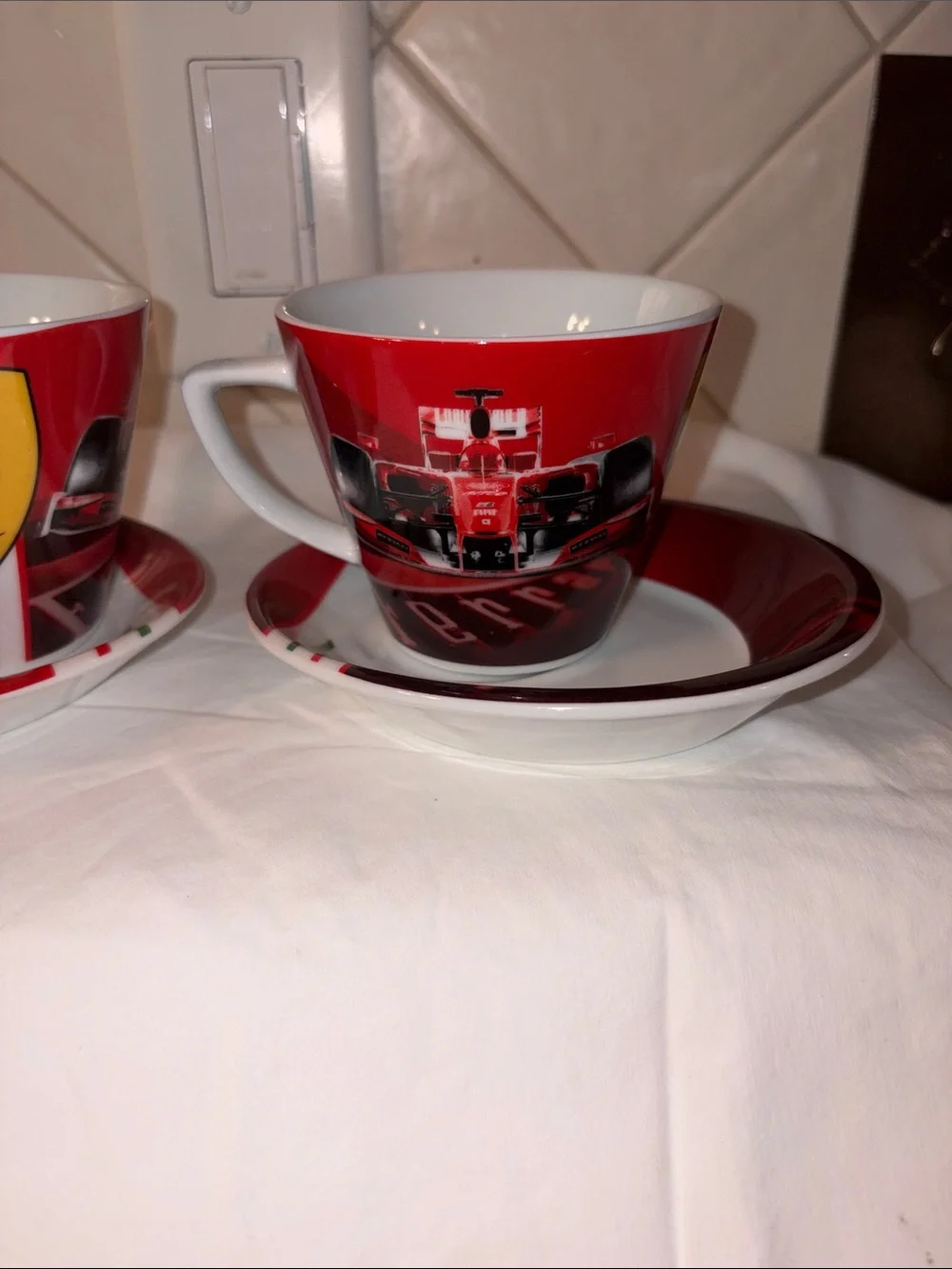 HTF NWOB set of 2 Ferrari cappuccino Cups and Saucers